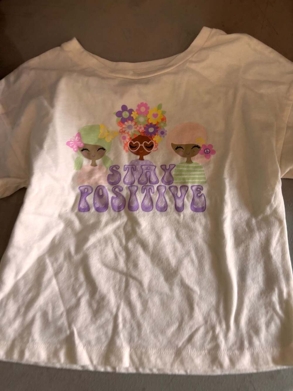 365 Kids from Garanimals Girls Stay Positive Graphic Short Sleeve Tee
